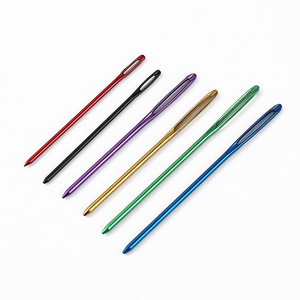 Aiguilles <span class=keywords><strong>à</strong></span> tricoter en aluminium colorées, multi-tailles, <span class=keywords><strong>à</strong></span> gros œil, pour la réparation de pulls, le point de croix et l'artisanat - Product Image 1