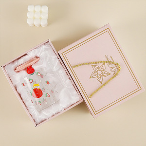 Glas Trink geschirr Geschenk box Set Wasser Glas becher Souvenir Deckel Löffel Elegantes Cup Design für den täglichen Gebrauch oder besondere Anlässe - Product Image 6