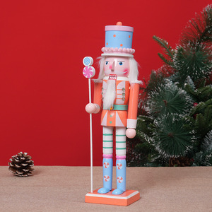 YUELIAN Décoration de Noël 30CM Série Bonbons Soldat Casse-Noisette en Bois Peint à la Main Ornement Décoratif pour la Maison Cadeau de Noël - Product Image 2