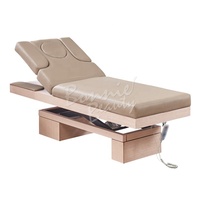 BonneBeauty Table de massage chauffante shiatsu en bois à hauteur réglable électrique