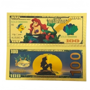 2026 5 Tipos de Billetes de Anime de <span class=keywords><strong>Sirenita</strong></span> de América, Billetes de Anime Bañados en Oro de 24K, Coleccionables en Relieve para Regalos - Product Image 2