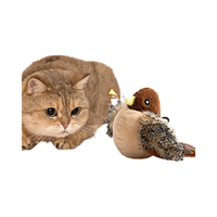 Jouets pour chats : Bâton de chatouillage sonore sensible au toucher, jouets de dentition en feutre et peluche, simulation d'oiseau, hérisson, poisson-bouffant