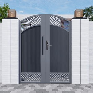 <span class=keywords><strong>Portail</strong></span> de cour moderne en alliage d'aluminium et fer forgé à double <span class=keywords><strong>battant</strong></span> pour villas, maisons de campagne auto-construites, grande entrée extérieure - Product Image 1