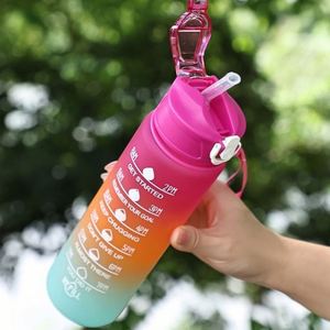 Jarra de Agua Deportiva de 1 Litro sin BPA para Actividades al Aire Libre, con Marcador de Tiempo, Botella de Agua Motivacional de Plástico Grande - Product Image 5