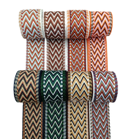 Sangle Jacquard Sergée Tissée Écologique 2mm 5cm en Polyester à Blocs de Couleurs Double Flèche Marque ZHIHE MOQ 50 Yards pour Sac à Dos et Articles Musicaux