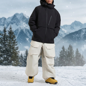 Nouvelle conception de veste de ski à capuche d'hiver avec fermeture éclair sur le devant, finition lavée, service OEM - Veste de ski pour homme de haute qualité pour adultes - Product Image 3