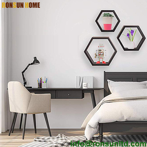 High Quality Custom <strong>Rustic</strong> Durable Wood Hexagon Wall <strong>Shelf</strong> Wooden Floating <strong>Shelves</strong> - Product Image 3