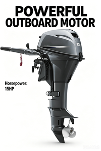 <span class=keywords><strong>Moteur</strong></span> <span class=keywords><strong>hors</strong></span>-<span class=keywords><strong>bord</strong></span> robuste de 15 CV à 4 temps, <span class=keywords><strong>moteur</strong></span> refroidi par eau à faible consommation de carburant pour petits bateaux et eaux intérieures - Product Image 1