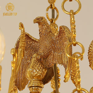 Lustre en laiton antique de style baroque pour salon, villa, château, suspension de luxe, lampadario di <span class=keywords><strong>cristallo</strong></span> - Product Image 6