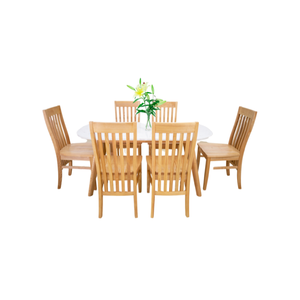 Mesa de comedor ovalada moderna de madera maciza de la marca Ariannne, muebles para el hogar listos para ensamblar a bajo precio para comedor - Product Image 1