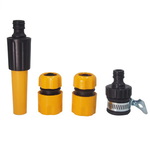 Kit de connecteurs de tuyau d'arrosage de jardin en plastique, 4 pièces, connexion rapide pour l'irrigation, le lavage de voiture et l'arrosage des fleurs - Product Image 1