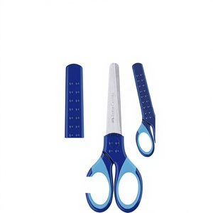 CISEAUX À POIGNÉE EN ACIER INOXYDABLE BICOLORÉ FABER CASTELL pour le bricolage et l'utilisation scolaire - Product Image 1