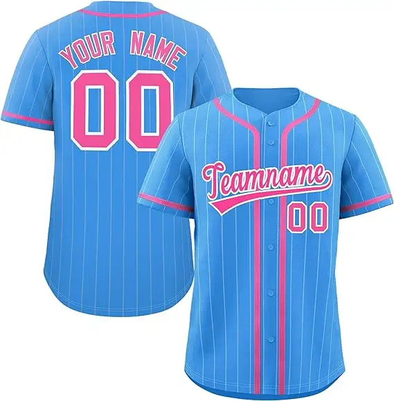 Yüksek kaliteli beyzbol forması üniforma boş toptan özel şerit beyzbol T shirt softbol beyzbol forması