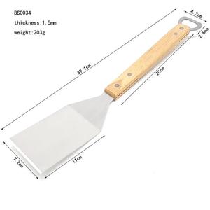 Spatule de barbecue personnalisée en acier inoxydable avec manche en bois, résistante à la chaleur, pour retourner les aliments et les steaks sur plaque de cuisson - Product Image 2