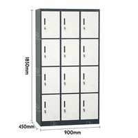 Armoire de rangement moderne en acier avec serrure à clé 6/9/12/15/18 portes pour garde-robe de personnel de salle de sport ou utilisation en atelier