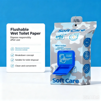 Lingettes humides jetables pour toilettes, 80 feuilles, paquet suspendu, lingettes non tissées en spunbond, pack familial, vente en gros, OEM
