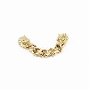 Bracelet en forme de tête de loup plaqué or yunnique, pour la fabrication de bijoux DIY, en acier inoxydable, forme irrégulière - Product Image 1