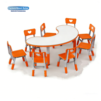 Bureau rond en plastique ergonomique et moderne pour enfants, réglable en hauteur, écologique, meubles mignons pour enfants pour la maison et le bureau