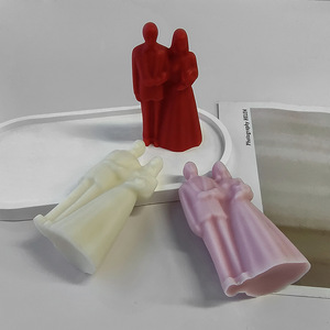 Couple double aromathérapie bougie silicone moule bricolage mariage compagnon cadeau diffuseur pierre plâtre ornements - Product Image 5