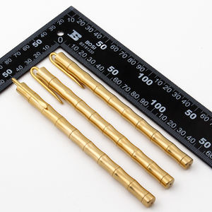 Stylo tactique en métal cuivre et laiton de bonne qualité avec encre gel et clip doré - Product Image 6