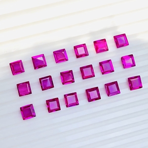 พลอยทับทิมเจียระไนด้วยเพชรธรรมชาติพลอยอัญมณีหลวม20ชิ้น6X 100CT ขนาด6/15x15มม. - Product Image 1