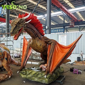 Drago di fuoco Animatronic volante modello di Drago volante per bambini a gettoni Western Dragon parco a tema Halloween mostre di giochi all'aperto - Product Image 3