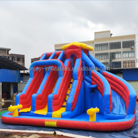 Parcs d'attractions gonflables géants pour enfants, château gonflable pour enfants, toboggan aquatique à trois voies pour les fêtes
