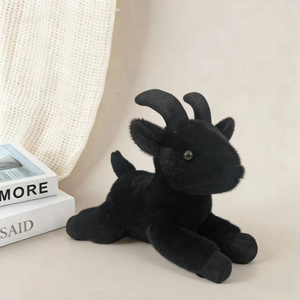Peluche de Cabra en Posición Acostada, Blanco y Negro, Peluche de Animal Personalizado al por Mayor - Product Image 6