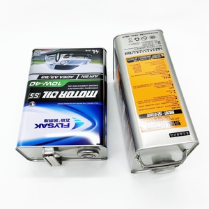 Impresión Offset al por Mayor JUWEI, Lata de Hojalata para Aceite de Motor de 4L, Forma Cuadrada y Rectangular, con Tapa de Rosca y Superficie Lacada - Product Image 3