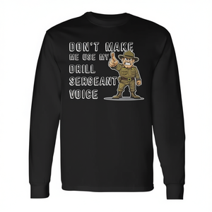 Camiseta de manga larga con voz de drilsergeant, estilo Bootcamp, humor militar - Product Image 1