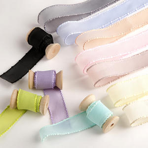 Ruban de bord de couleur unie personnalisé pour vêtements chaussures nœud floral bricolage accessoires de cheveux pour enfants matériel <span class=keywords><strong>bande</strong></span> de <span class=keywords><strong>gaze</strong></span> de neige en polyester - Product Image 5