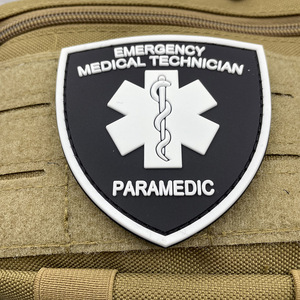Parche Táctico de PVC 3D PARAMEDIC, Moldeado por Inyección, Colores Personalizables, Accesorios de Ropa para Rescate Médico de Emergencia YYQN - Product Image 3