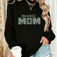 Transfer Rhinestone Motif Baseball Mom Baru dari Pabrik, Hot-fix, untuk Kaos
