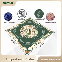 Série de tapis de mahjong de luxe moderne Glovion Chinoiserie Garden - Housse de table antidérapante haut de gamme pour le mahjong américain