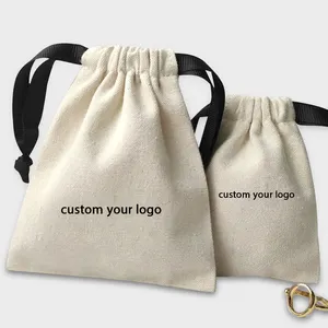 कस्टम कैनवास Drawstring बैग के लिए लोगो के साथ कस्टम आकार पुनर्नवीनीकरण कपास धूल बैग जूते