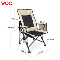 WOQI mobilier d'extérieur moderne inclinable fer pliant pêche Camping chaise porte-gobelet dossier réglable pour les voyages à la plage