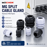 Passe-câble MG25A M25 en nylon fendu, étanche IP68 et anti-poussière, pour équipements électriques basse/haut tension -60°C~+180°C