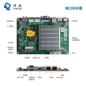 เมนบอร์ดอุตสาหกรรม Yentek J1900 Mini ITX 165x115 มม. รองรับเครือข่ายคู่ 6 พอร์ตซีเรียล - Product Image 3