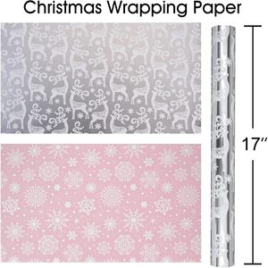MAYPLUSS Christmas Wrapping Paper Roll 17in X 33ft Anti Curl Gift Craft Packaging Paper for Christmas Hanukkah New Year - Product Image 4