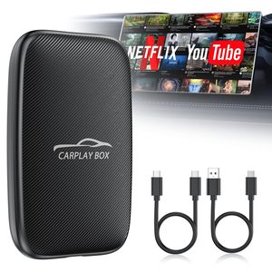Boîte vidéo magique 6-en-1 pour Netflix <span class=keywords><strong>YouTube</strong></span>, adaptateur sans fil CarPlay Android Auto, lecture de carte TF pour voitures équipées de CarPlay filaire d'origine - Product Image 1