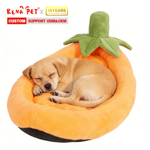 Wholesale Short Plush <strong>Cat</strong> Dog <strong>Bed</strong> Eggplant <strong>Shape</strong> - Product Image 1