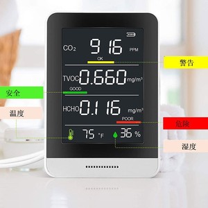 Akers 5 In 1 Air Quality Monitor CO2 TVOC HCHO Temp Humidity LCD Display ZN AK3 - Product Image 1