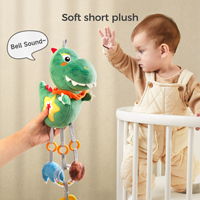 Jouets à suspendre pour bébés Tumama, ensemble de jouets sensoriels en peluche dinosaure avec miroir, hochets, jouets mobiles pour siège auto pour bébé