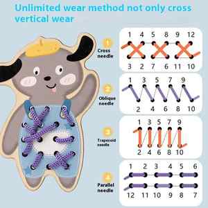 Kualitas tinggi aktivitas Montessori kayu Set permainan benang anak usia 5-7 tahun kotak sempurna hadiah mainan pendidikan dini anak-anak - Product Image 5