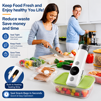 Machine de mise sous vide portable en plastique pour usage domestique et extérieur, mini-scelleuse de sacs à piles, sacs sous vide réutilisables, fonctionnement automatique