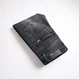 Jeans de Mezclilla para Hombre, Estilo Punk, Negros, Ajustados, Elásticos, Rotos, Bordados, Cintura Media, para Adolescentes - Product Image 5