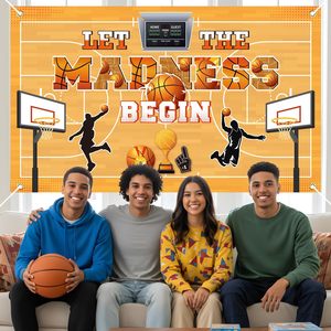 Decoraciones para Fiesta de Baloncesto de Marzo, Pancartas con el Tema 'Que Comience la Locura', Decoración de Cumpleaños con Temática Deportiva, Artículos para Fiestas Infantiles - Product Image 5