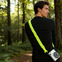Nouveaux accessoires : Sangle de sac bandoulière pour appareil photo, tressée à la main, durable, écologique, imprimée UV, avec crochet métallique, style nordique INS