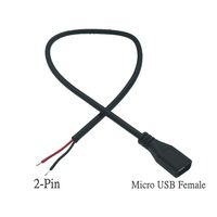 Câble de charge et de données Micro USB 2.0 avec interface Android, connecteur femelle 4 broches et mâle 2 broches, 30 cm 1 m