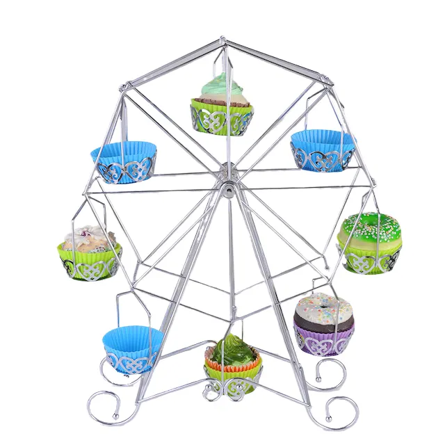 8 Cups Dessert Carrier Display Holder for Cupcake Snack Cookies Decorations Wedding Party Ferris Wheel Cupcake Stand